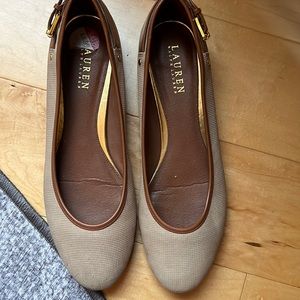 Barely worn Ralph Lauren flats with adorable strap on back.  Size 10 b